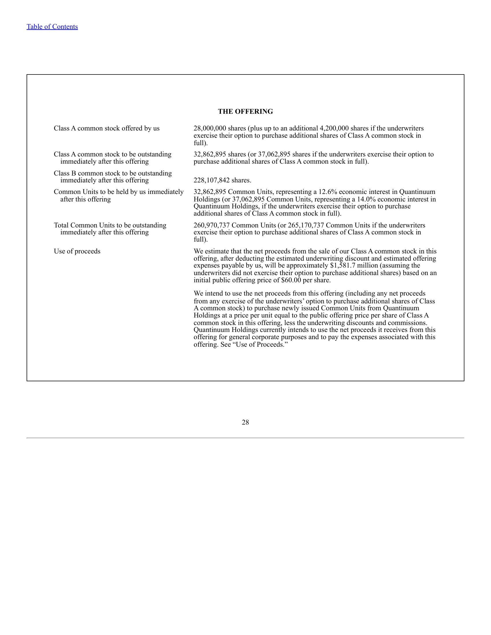 Quantinuum Inc. — IPO Prospectus (2026) — The Offering (Up-C Structure)